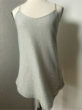 BKE Grey Sequin Tank Top Size Medium